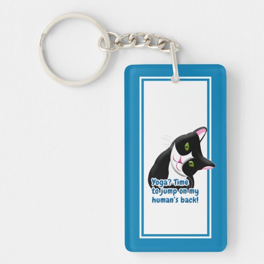 Funny Yoga Cat Sleutelhanger (Voorkant)