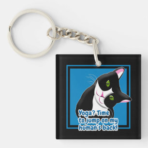 Funny Yoga Cat Sleutelhanger