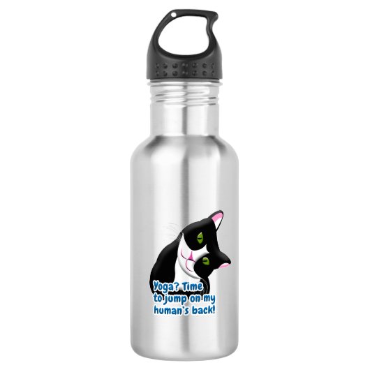 Funny Yoga Cat Waterfles (Voorkant)
