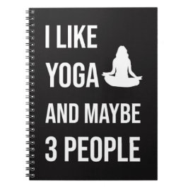 Funny Yoga Gifts Humor Girly Typography Trendy Notitieboek