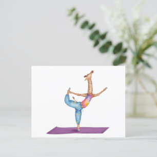 Funny yoga giraffe briefkaart