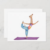 Funny yoga giraffe briefkaart (Voorkant / Achterkant)