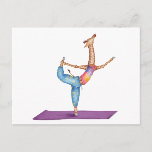 Funny yoga giraffe briefkaart (Voorkant)