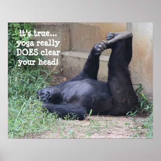 Funny Yoga Gorilla Poster (16x20) (Voorkant)