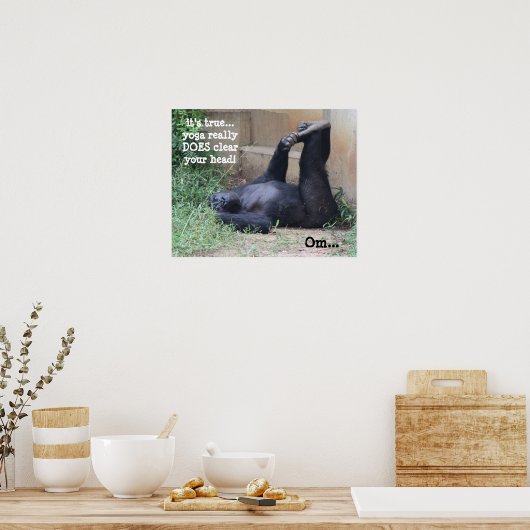 Funny Yoga Gorilla Poster (16x20) Om.... (Keuken)
