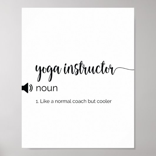 Funny Yoga Instructor Definition Poster (Voorkant)