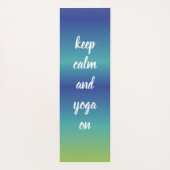 Funny Yoga Keep Calm Blue Green Serenity Yogamat (Achterkant)