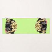 Funny Yoga Mat met Pug Dog - Aangepaste kleuren (Achterkant (horizontaal))