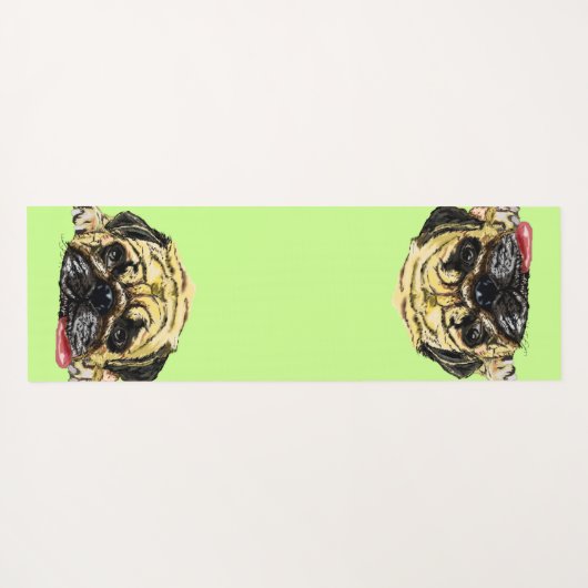 Funny Yoga Mat met Pug Dog - Aangepaste kleuren (Achterkant (horizontaal))
