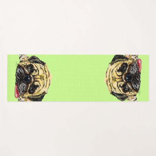 Funny Yoga Mat met Pug Dog - Aangepaste kleuren (Voorkant (horizontaal))