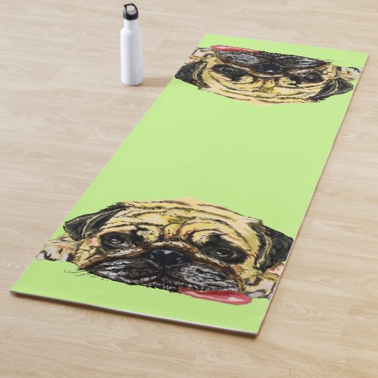 Funny Yoga Mat met Pug Dog - Aangepaste kleuren (In situ)
