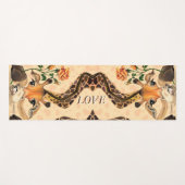 Funny Yoga Mat met Romantische Giraffe met Roos (Voorkant (horizontaal))