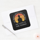 Funny Yoga Meditation Ik ben de meeste Vredesseraa Vierkante Sticker (Envelop)