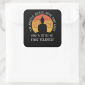 Funny Yoga Meditation Ik ben de meeste Vredesseraa Vierkante Sticker (Tas)