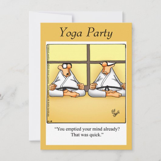 Funny Yoga Party-uitnodigingen Kaart (Voorkant)