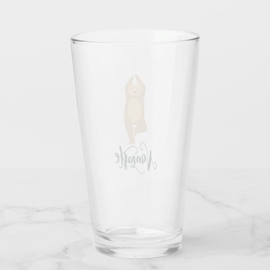 Funny Yoga Pose Beer Glas (Achterkant)