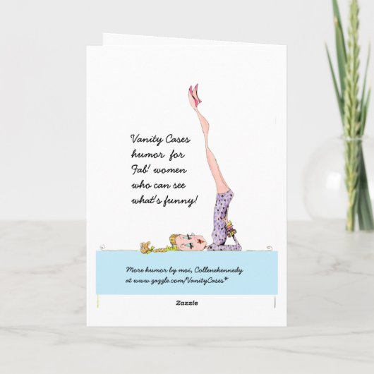 Funny Yoga pose wenskaart geschikt voor framing Kaart (Achterkant)