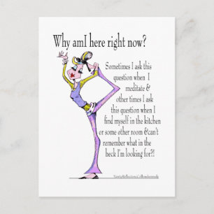 Funny yoga pose, yoga humor briefkaart