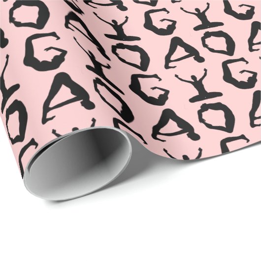 Funny Yoga Silhouettes Tiled Pattern Cadeaupapier (Rol Hoek)