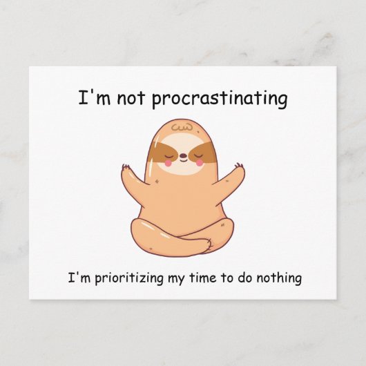 Funny Yoga Sloth Briefkaart (Voorkant)