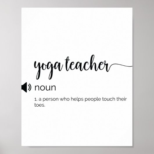 Funny Yoga Teacher Definition Poster (Voorkant)