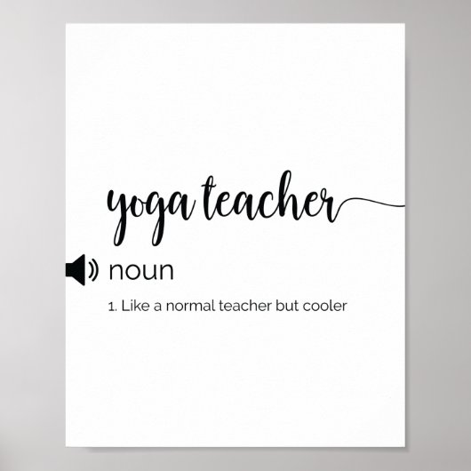 Funny Yoga Teacher Definition Poster (Voorkant)