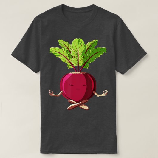 Funny Yoga Vegetable Meditating Beet Gardening T-shirt (Design voorkant)