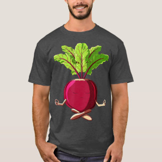 Funny Yoga Vegetable Meditating Beet Gardening T-shirt
