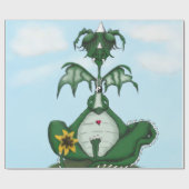 Funny Yogi Dragon Painting Cadeaupapier (Vlak)