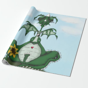 Funny Yogi Dragon Painting Cadeaupapier