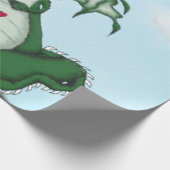 Funny Yogi Dragon Painting Cadeaupapier (Hoek)