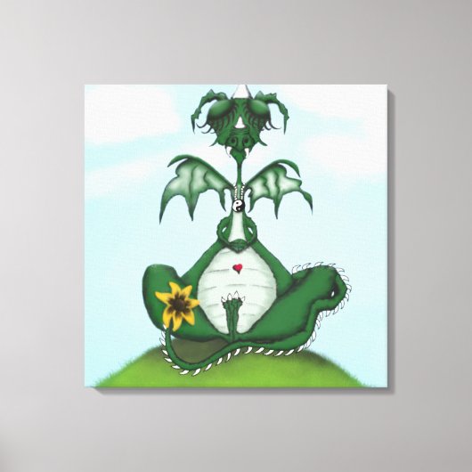 Funny Yogi Dragon Painting Canvas Afdruk (Voorkant)