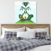 Funny Yogi Dragon Painting Canvas Afdruk (Insitu (Slaapkamer))
