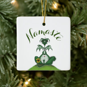 Funny Yogi Dragon Painting Keramisch Ornament