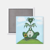 Funny Yogi Dragon Painting Magneet (Voorkant / Achterkant)