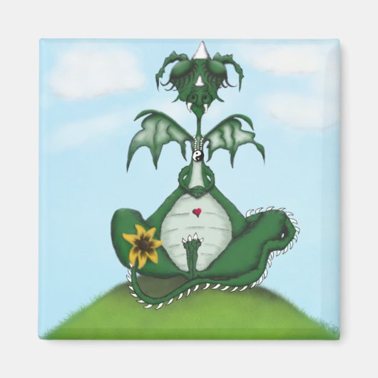 Funny Yogi Dragon Painting Magneet (Voorkant)