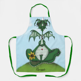 Funny Yogi Dragon Painting Schort