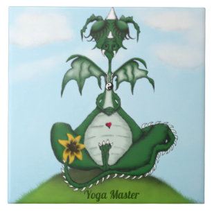 Funny Yogi Dragon Painting Tegeltje