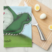 Funny Yogi Dragon Painting Theedoek (Quarter Fold)