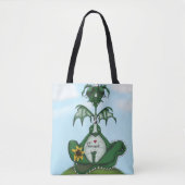 Funny Yogi Dragon Painting Tote Bag (Voorkant)
