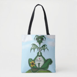 Funny Yogi Dragon Painting Tote Bag