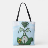 Funny Yogi Dragon Painting Tote Bag (Achterkant)