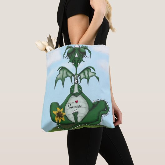 Funny Yogi Dragon Painting Tote Bag (Dichtbij)