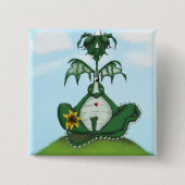 Funny Yogi Dragon Painting Vierkante Button 5,1 Cm (Voorkant)