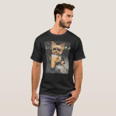 Funny Yorkie Drinking Iced Coffee T-shirt (Voorkant volledig)