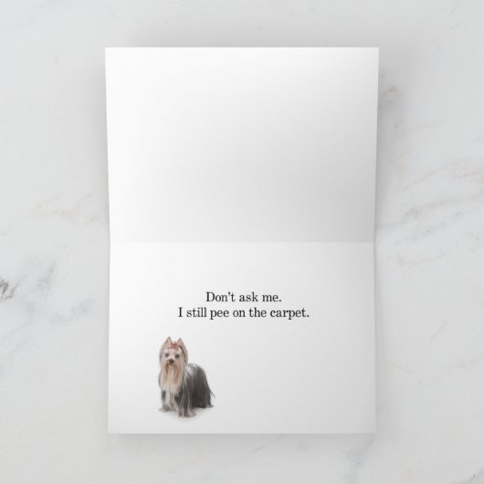 Funny Yorkie Kaart (Binnen)