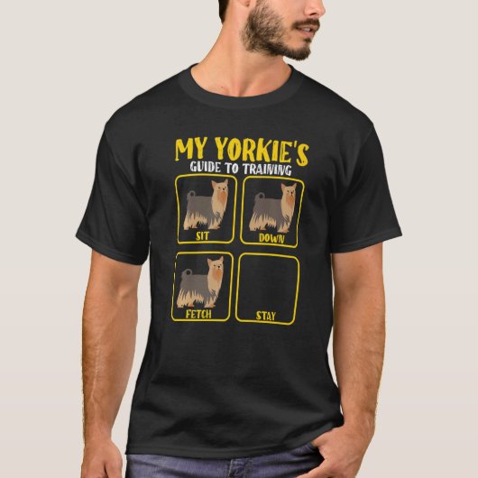 Funny Yorkie Yorkshire terrier dog training guide  T-shirt (Voorkant)