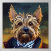 Funny Yorkshire Terrier Anthropomorphic Dog Art Poster (Voorkant)