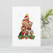 Funny Yorkshire Terrier Dog Christmas Tree Gift Aankondiging (Staand voorkant)