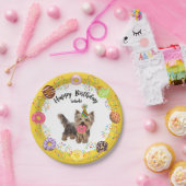 Funny Yorkshire Terrier Dog Donuts Birthday Party Papieren Bordje (Feest)
